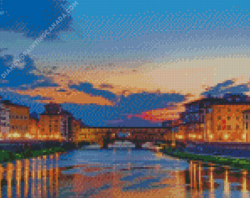 Sunset Ponte Vecchio Italy Diamond Painting