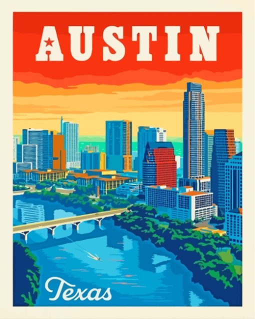 Texas Austin Poster Diamond Painting