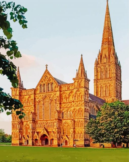 The Salisbury Cathedral England Diamond Painting