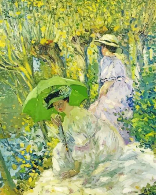 Two Young Women In Garden Diamond Painting