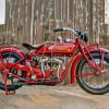 Vintage Red Indian Motorcycle Diamond Painting