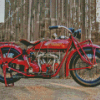 Vintage Red Indian Motorcycle Diamond Painting