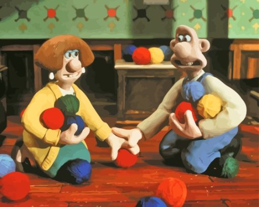 Wallace And Gromit Modeling Hearts Diamond Painting