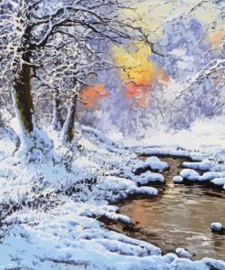 Winter Stream Art Diamond Painting