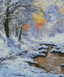 Winter Stream Art Diamond Painting