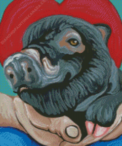 Aesthetic Black Pig Love Diamond Painting