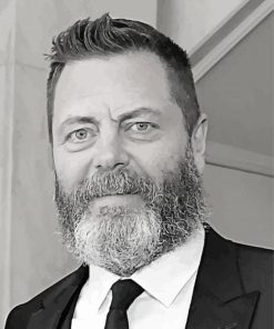 Black And White Nick Offerman Diamond Painting