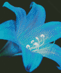 Blue Glowing Flower Amaryllis Diamond Painting