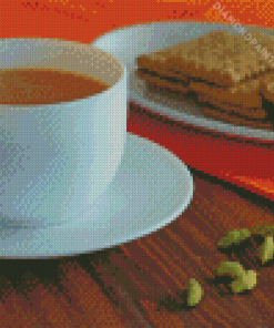 Coffee In Cup And Biscuits Diamond Painting