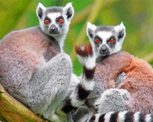 Cute Lemurs Diamond Painting