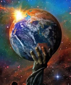 Fantasy Hands Holding The World Diamond Painting