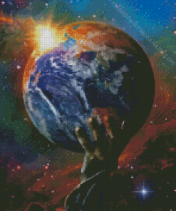 Fantasy Hands Holding The World Diamond Painting