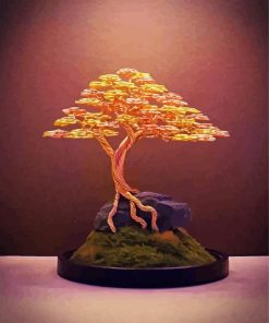 Golden Wire Bonsai Diamond Painting