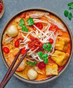 laksa Malaysian Curry Noodle Diamond Painting