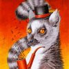 Lemur With Musical Pipe Diamond Painting