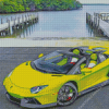 Light Green Lamborghini Diamond Painting