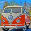 Orange Volkswagen Microbus Diamond Painting