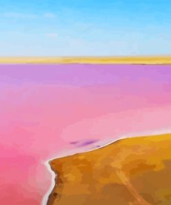 Ozero Kobeituz Pink Lake Diamond Painting