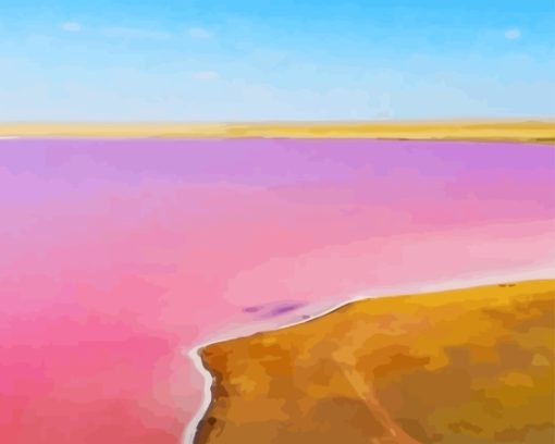 Ozero Kobeituz Pink Lake Diamond Painting