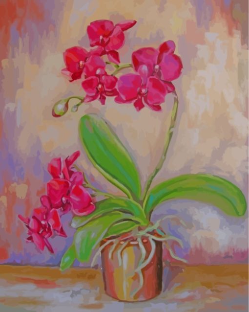 Pink Orchid Flower Diamond Painting