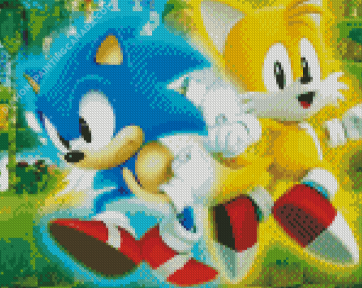 Sonic And Tails Characters Diamond Painting