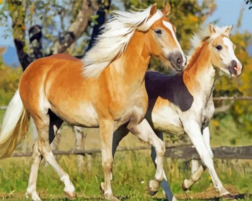 Two Tan Horses Diamond Painting