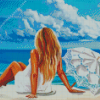 Woman At The Beach By Tim Gilliland Diamond Painting