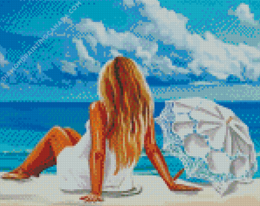 Woman At The Beach By Tim Gilliland Diamond Painting