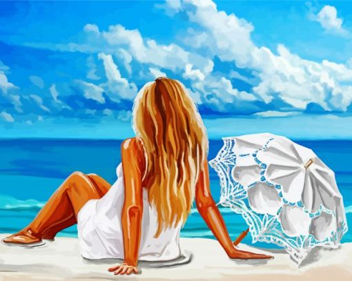 Woman At The Beach By Tim Gilliland Diamond Painting