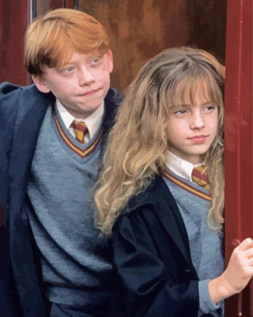 Young Hermione And Ron Diamond Painting