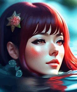 Anime Girl Head In Water Diamond Painting