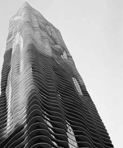 Black And White Chicago Aqua Tower Diamond Painting