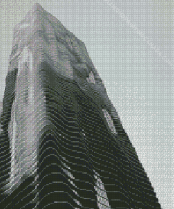 Black And White Chicago Aqua Tower Diamond Painting