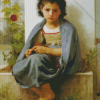 Bouguereau The Little Knitter Diamond Painting