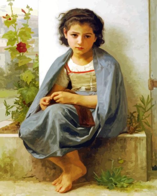 Bouguereau The Little Knitter Diamond Painting