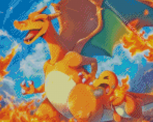 Charizard And Charmander Diamond Painting