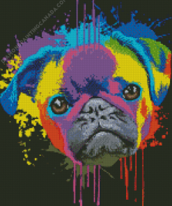 Colorful Splash Pug Diamond Painting