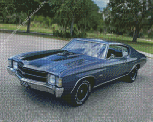 Dark Blue 1971 Chevelle Diamond Painting