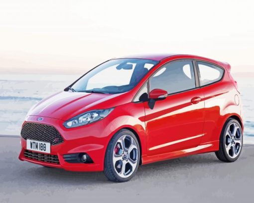 Fiesta ST Car Beach Diamond Painting