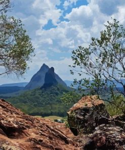 Glass House Mountains View Diamond Painting