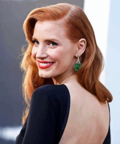 Jessica Chastain In Black Dress Diamond Painting