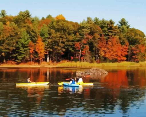 Moreau Lake State Park Autumn Diamond Painting