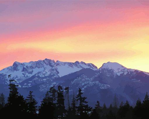 Mt Arrowsmith At Sunset Diamond Painting