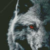 Red Eye Wolf Diamond Painting