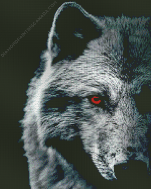 Red Eye Wolf Diamond Painting