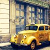 Retro Yellow Taxi Cab Diamond Painting