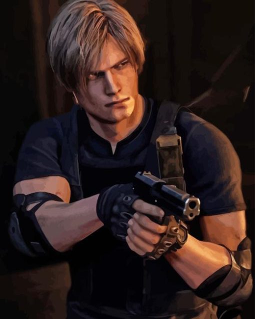 Video Game Resident Evil Leon S Kennedy Diamond Painting