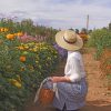 Woman With Hat In Farm Diamond Painting