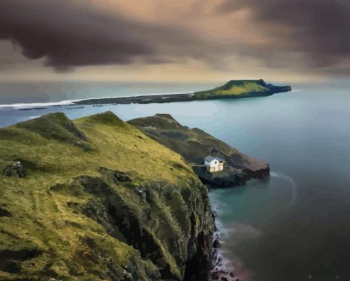 Worms Head Rhossili Landscape Diamond Painting