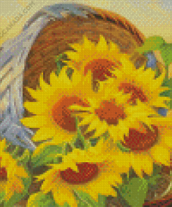 Abstract Sunflowers In Basket Diamond Painting